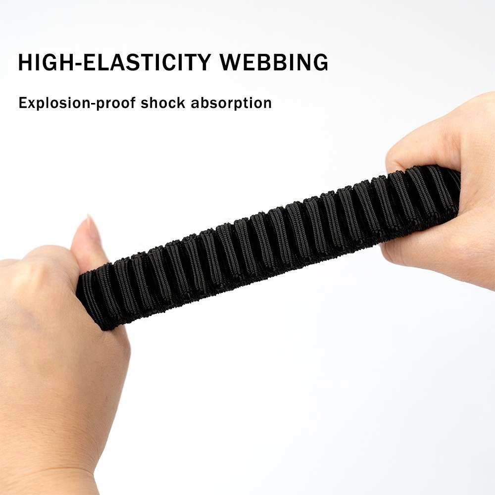 High-elasticity webbing on a dog collar tether